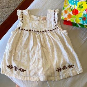 Beautiful cream and brown cotton top